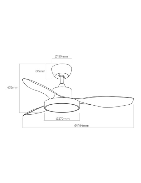 Ventilateur de Plafond avec Lumière EDM 33817 Arctic Blanc 24 W 38 W 2160 Lm