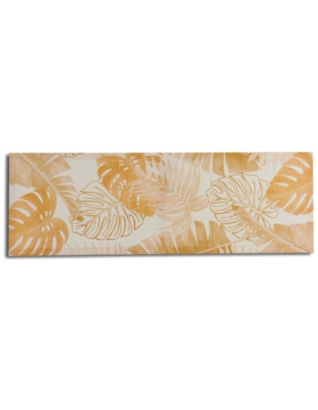 Toile Feuille d'une plante Doré 90 x 30 x 1,5 cm (12 Unités)