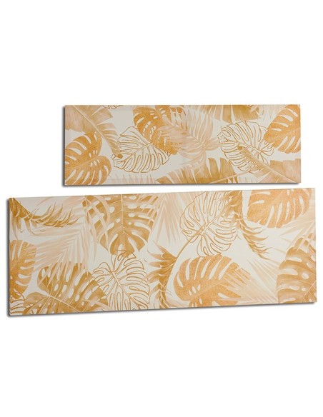 Toile Feuille d'une plante Doré 90 x 30 x 1,5 cm (12 Unités)