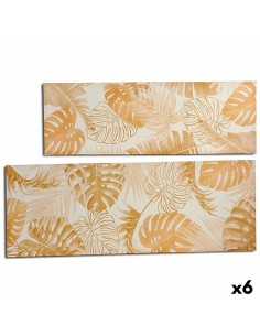 Toile Feuille d'une plante Doré 135 x 45 x 1,5 cm (6 Unités)