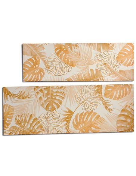 Toile Feuille d'une plante Doré 135 x 45 x 1,5 cm (6 Unités)