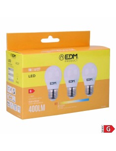 Pack de 3 ampoules LED EDM 98201 G 35 W 5 W 50 W E27 3200 Lm Ø 4,5 x 8 cm (3200 K) 2