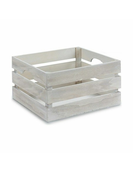 Boîte Décorative Blanc Bois 36 x 18 x 26 cm (12 Unités)