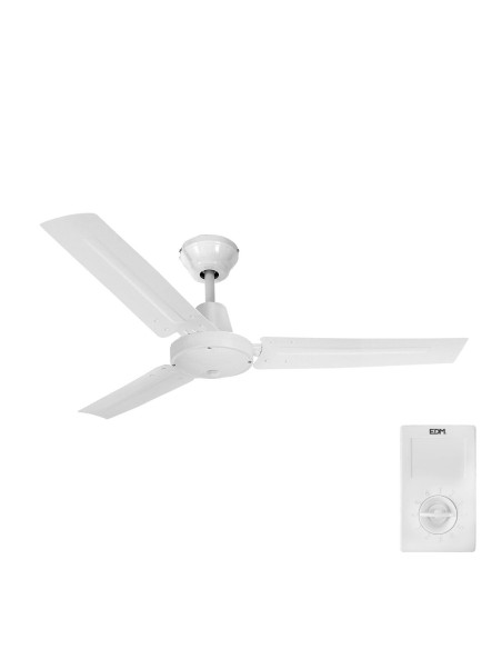Ventilateur de Plafond EDM 33981 Blanc 60 W Ø 140 cm industriel