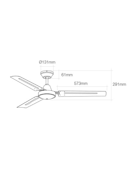 Ventilateur de Plafond EDM 33981 Blanc 60 W Ø 140 cm industriel