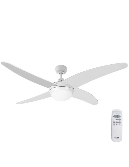 Ventilateur de Plafond avec Lumière EDM 33806 Caspio Blanc 60 W