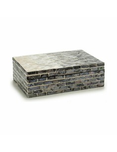 Boîte Décorative Gris Nacre noire Contre-plaqué 15,2 x 7,2 x 25 cm (4 Unités) 2