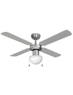 Ventilateur de Plafond avec Lumière EDM 33801 Caribe Argenté 50 W