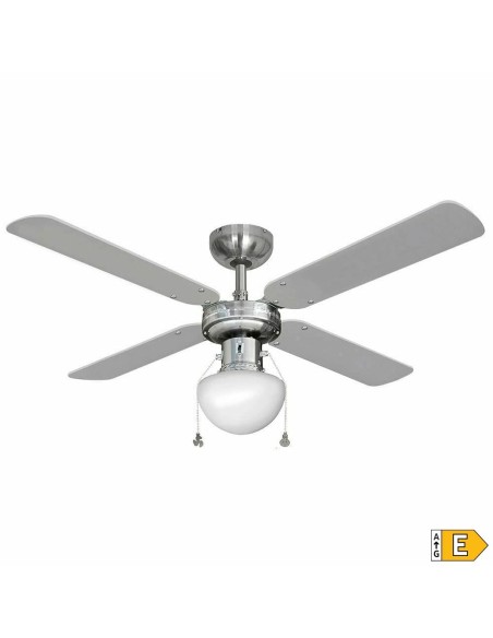 Ventilateur de Plafond avec Lumière EDM 33801 Caribe Argenté 50 W