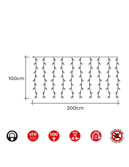 Barrière lumineuse LED EDM 71260 Easy-Connect 1,8 W 2 x 1 m