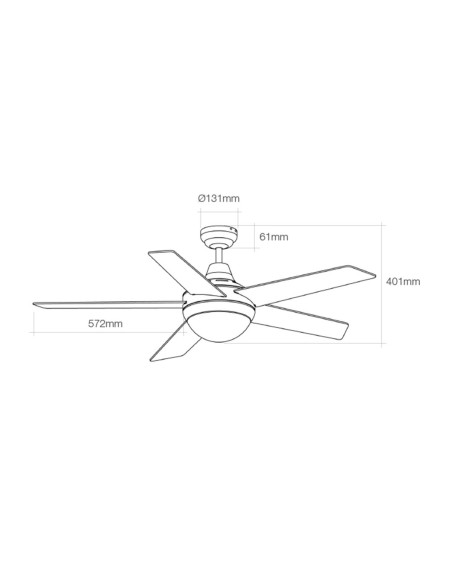 Ventilateur de Plafond avec Lumière EDM 33988 Adriatico Blanc 60 W