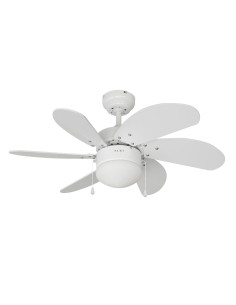 Ventilateur de Plafond avec Lumière EDM 33985 Aral Blanc 50 W