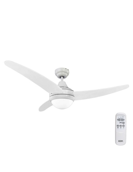 Ventilateur de Plafond avec Lumière EDM 33803 Egeo Blanc 60 W