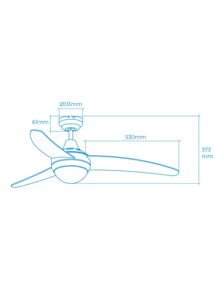 Ventilateur de Plafond avec Lumière EDM 33803 Egeo Blanc 60 W
