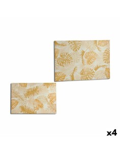 Toile Feuille d'une plante Doré 120 x 80 x 2,5 cm (4 Unités)