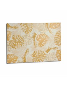 Toile Feuille d'une plante Doré 120 x 80 x 2,5 cm (4 Unités) 2