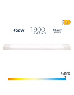 Tube LED EDM 31683 Blanc A E 20 W 1900 Lm 59,7 x 8 x 3,1 cm (6500 K) (6400 K) 2