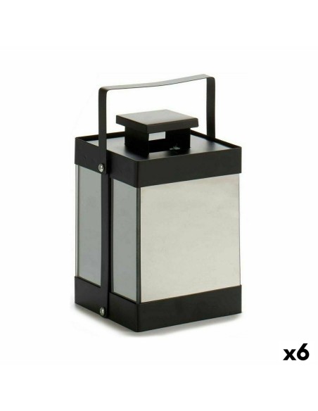 Lanterne à LED Noir Miroir 12,5 x 18,5 x 12,5 cm (6 Unités)