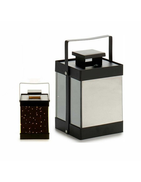 Lanterne à LED Noir Miroir 12,5 x 18,5 x 12,5 cm (6 Unités)