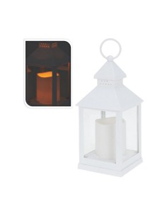 Lampion Bougie LED Blanc Métal