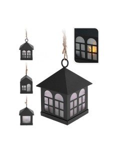 Lampion Decoration With Light Noir Métal