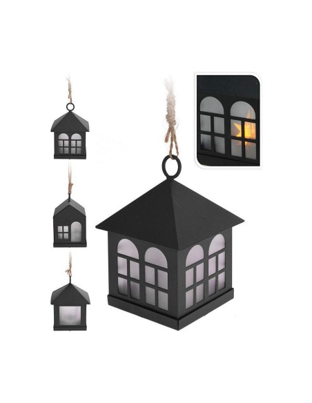 Lampion Decoration With Light Noir Métal