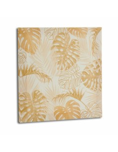 Toile Feuille d'une plante Doré 28 x 28 x 1,5 cm (36 Unités) 2