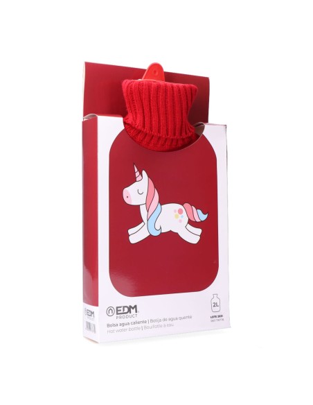 Bouillotte EDM 76778 Rouge Licorne Laine 2 L Plastique