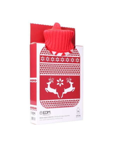 Bouillotte EDM 76770 Rojo/Blanco Laine 2 L Plastique