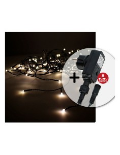 Barrière lumineuse LED EDM 71481 Easy-Connect 1,8 W Lumière chaude Vert tendre 2 x 1 m Blanc Programmable