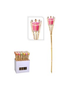 Torche de Jardin Progarden Fonction Anti-Moustique Marron Verre 7,5 x 76 cm 2