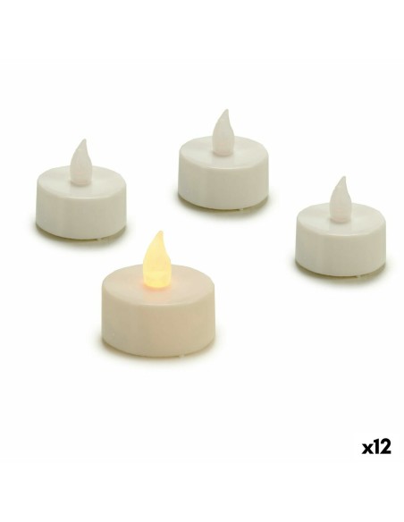 Ensemble de Bougies LED Blanc 4 x 4 x 3,7 cm (12 Unités)