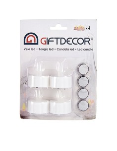 Ensemble de Bougies LED Blanc 4 x 4 x 3,7 cm (12 Unités) 2