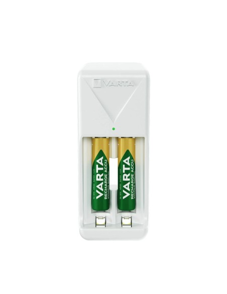 Chargeur de batterie Varta 57656 101 401 Mini 2 Batteries Blanc AA/AAA
