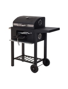 Barbecue à Charbon avec Couvercle et Roulettes 48,5 x 36 x 96 cm Noir