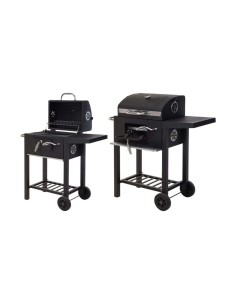 Barbecue à Charbon avec Couvercle et Roulettes 48,5 x 36 x 96 cm Noir 2