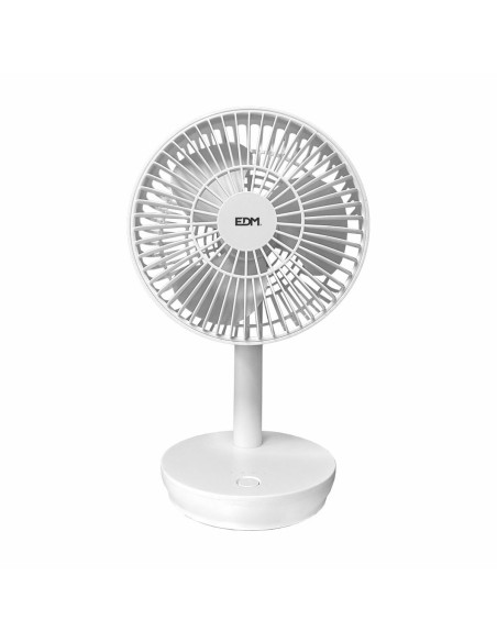 Ventilateur de Bureau EDM 33501 Blanc 5 W 4 W 16,5 x 18,5 cm 17 x 13 x 26 cm Rechargeable USB