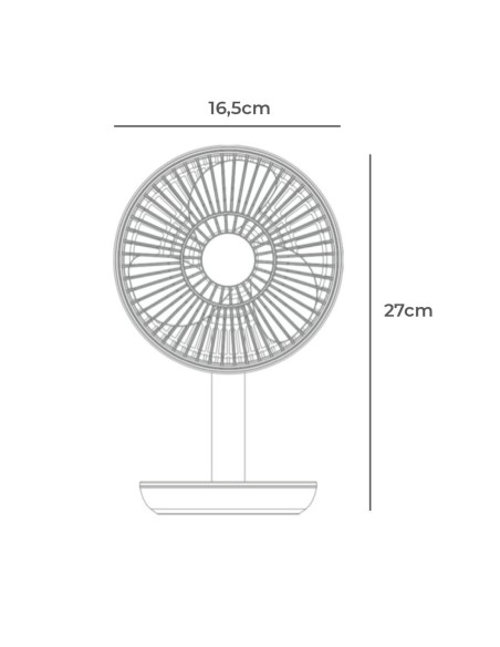 Ventilateur de Bureau EDM 33501 Blanc 5 W 4 W 16,5 x 18,5 cm 17 x 13 x 26 cm Rechargeable USB