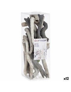 Bûche décorative Gris 9 x 27 x 9 cm (12 Unités)