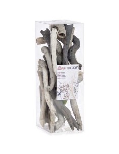 Bûche décorative Gris 9 x 27 x 9 cm (12 Unités) 2