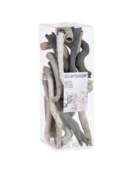 Bûche décorative Gris 9 x 27 x 9 cm (12 Unités)