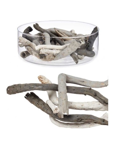 Bûche décorative Gris 9 x 27 x 9 cm (12 Unités)