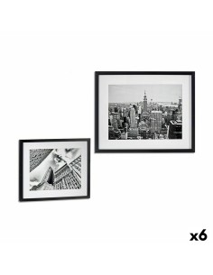 Cadre Bâtiment Bois verre 43 x 3 x 53 cm (6 Unités)