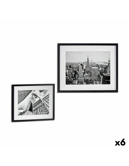 Cadre Bâtiment Bois verre 43 x 3 x 53 cm (6 Unités)