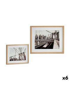 Cadre Bois verre 43 x 3 x 53 cm (6 Unités)