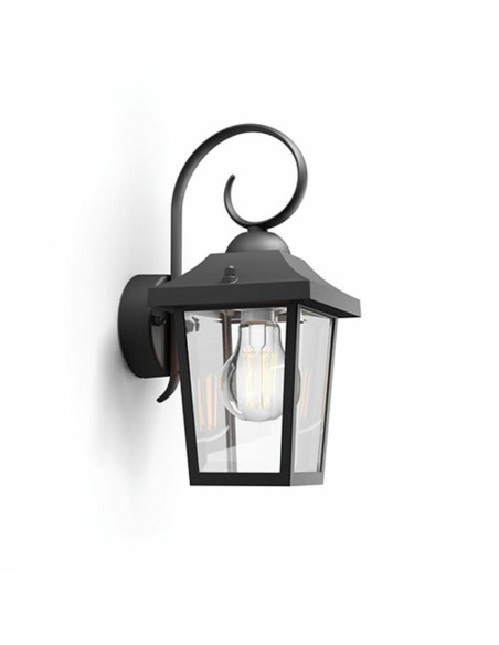 Applique Murale Philips 17236/30/PN Noir Aluminium 60 W E27 Lanterne (1 Unité)