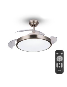 Ventilateur de Plafond avec Lumière Philips Atlas 35 W 28 W 4500 Lm nickel (2700 K)