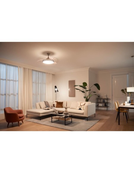 Ventilateur de Plafond avec Lumière Philips Atlas 35 W 28 W 4500 Lm nickel (2700 K)