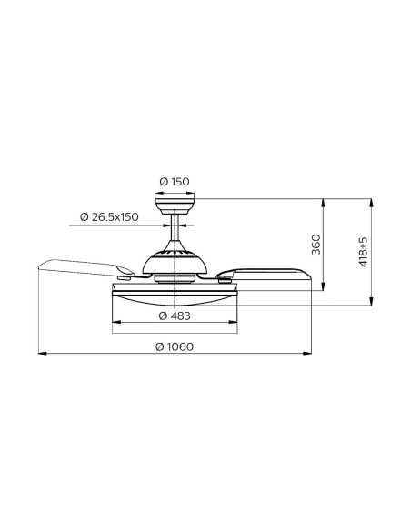 Ventilateur de Plafond avec Lumière Philips Atlas 35 W 28 W 4500 Lm nickel (2700 K)