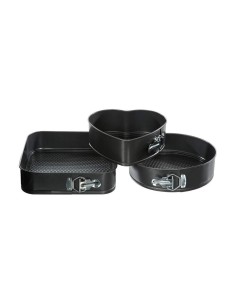 Ensemble de moules avec base amovible Secret de Gourmet Noir Aluminium 3 Pièces